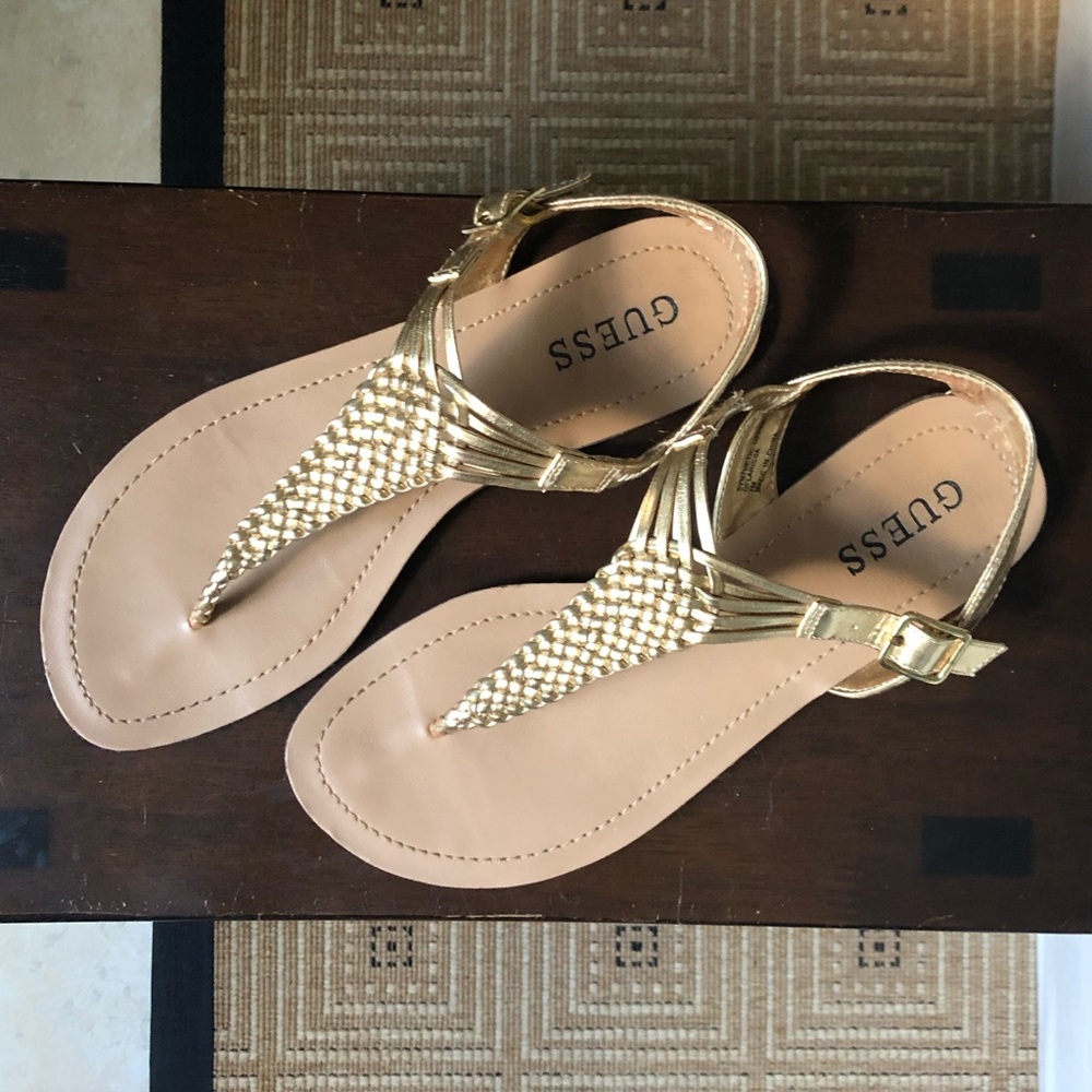 Guess Gold Sandals Size 7